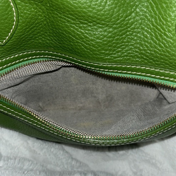 Dooney & Bourke Green Pebble Leather Crescent Tote Bag Shoulder Handbag XL EUC - Picture 15 of 16